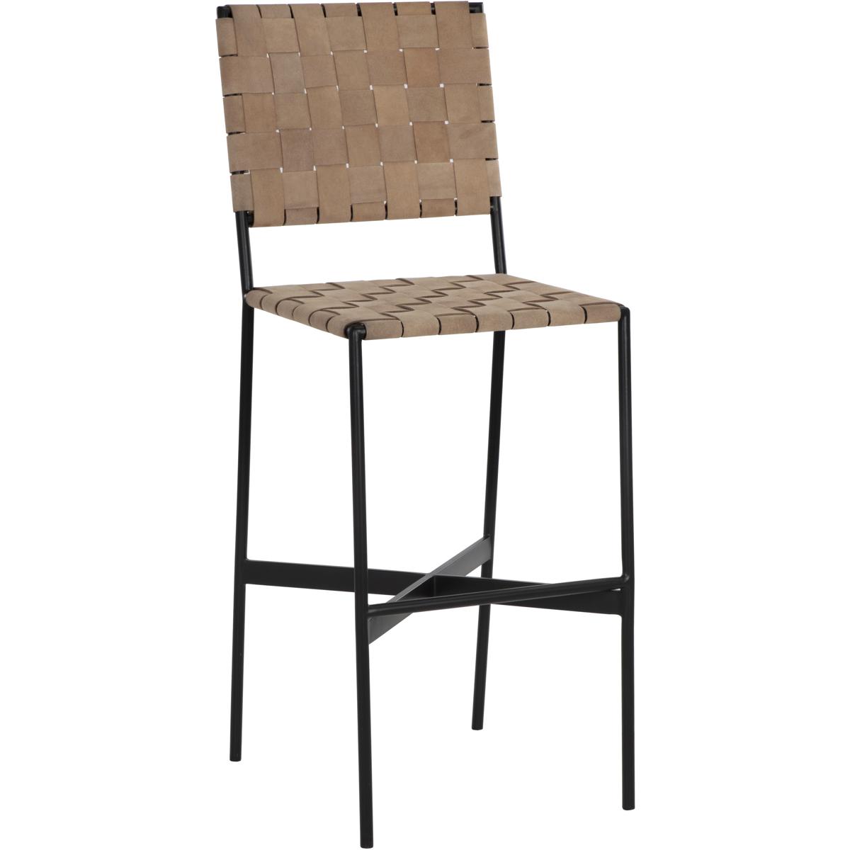 SUNPAN 107068 Omari 47 inch Suede Light Tan Leather Barstool